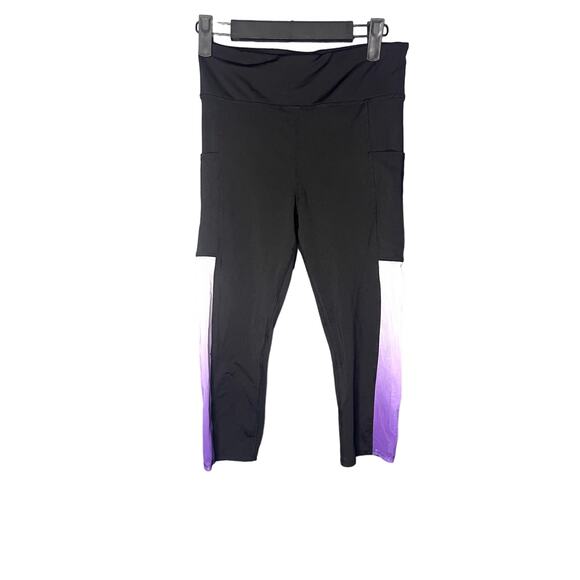 Xersion Leggings Women's Size Small Purple Ombre Sheer Panel Yoga Exercise - Picture 1 of 8